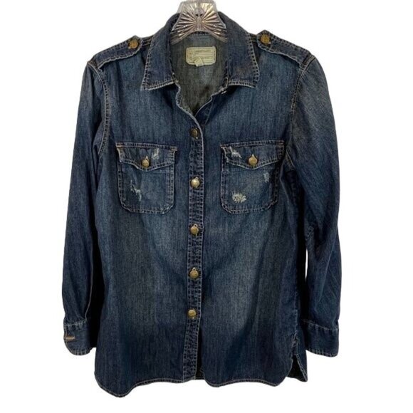 Current/Elliott Tops - Current Elliott Chambray The Perfect Miner Button Down Shirt - Small